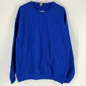 Gildan Size L Blue Heavy Blend Plain Sweatshirt